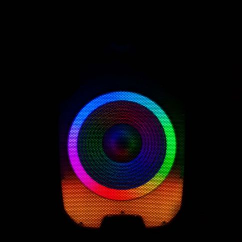 Gemini PartyBox Rave15 15" Powered Speaker with LED Action and Cover Ring Orange