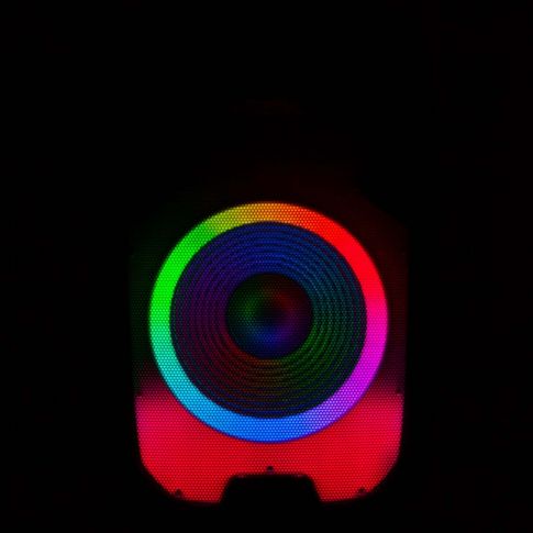 Gemini PartyBox Rave15 15" Powered Speaker with LED Action and Cover Ring Red