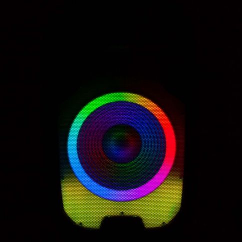 Gemini PartyBox Rave15 15" Powered Speaker with LED Action and Cover Ring Yellow