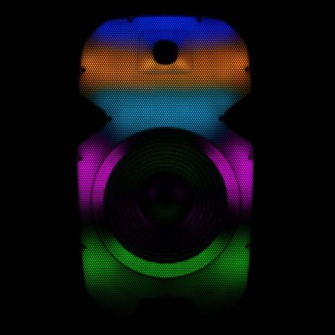 Gemini PartyBox Rave15 15" Powered Speaker with LED Action and Cover Tri Blue