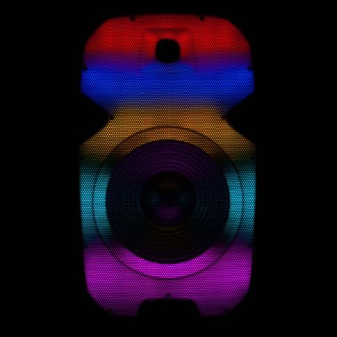Gemini PartyBox Rave15 15" Powered Speaker with LED Action and Cover Tri Red