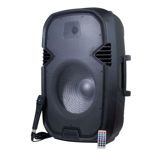 Gemini PartyBox Rave15 15" Powered Speaker with LED Action and Cover