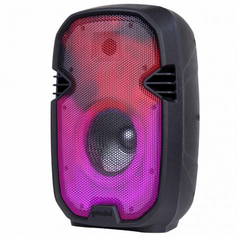 Gemini PartyBox Rave8 8 Powered Speaker with LED Action and Cover Left Color
