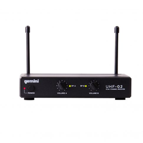 Gemini UHF-02HL Two Channel Headset/Lavalier Wireless Microphone System Receiver