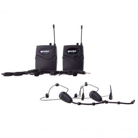 Gemini UHF-02HL Two Channel Headset/Lavalier Wireless Microphone System Headsets