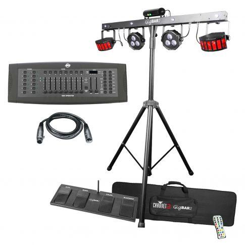 Chauvet GigBar Flex System with American DJ DMX Controller and Ultimate  Support Stand Package, DJ Lighting