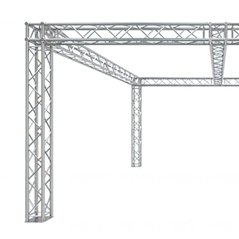 Global Truss TB-20X20 Trade Show Booth with UJB Corners and Center Beam F34-003 Close Up