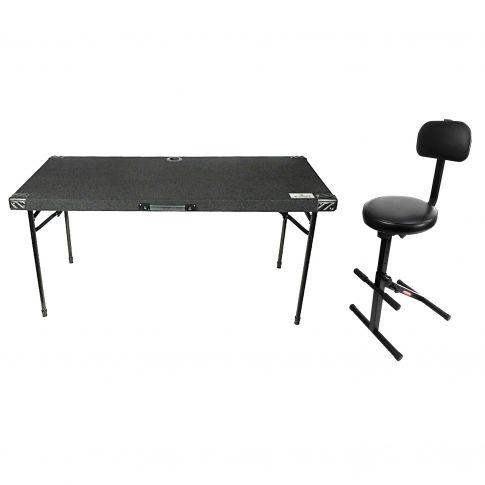 Grundorf AT-5422B Portable DJ Table with Ultimate Support JS-MPF100 Music  Performance Chair Package