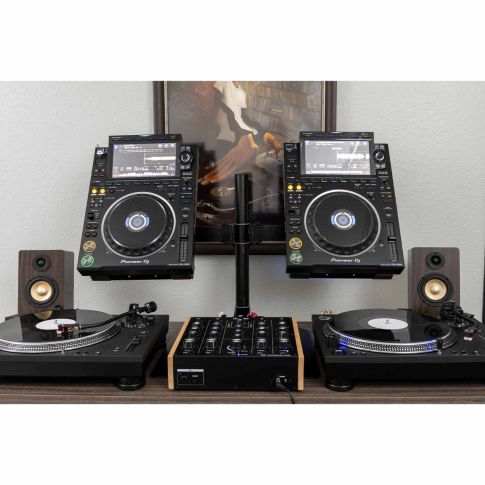 Headliner HL90120 R4 4-Channel Analog Rotary DJ Mixer Set Up