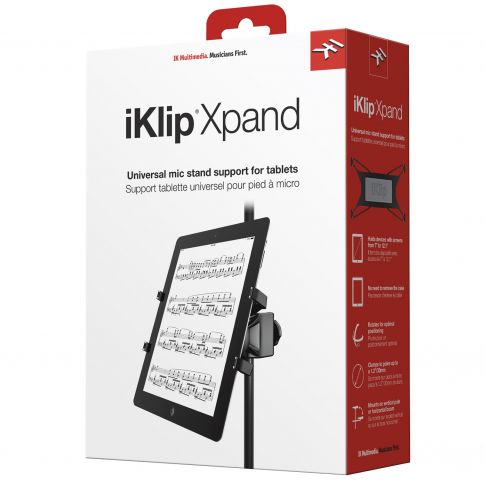 iKlip Xpand Adjustable Mic Stand Mount for 7" - 12" tablets Box Left