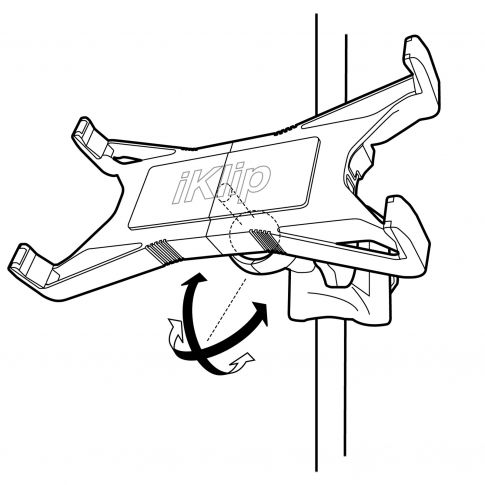 iKlip Xpand Adjustable Mic Stand Mount for 7" - 12" tablets Diagrams Front
