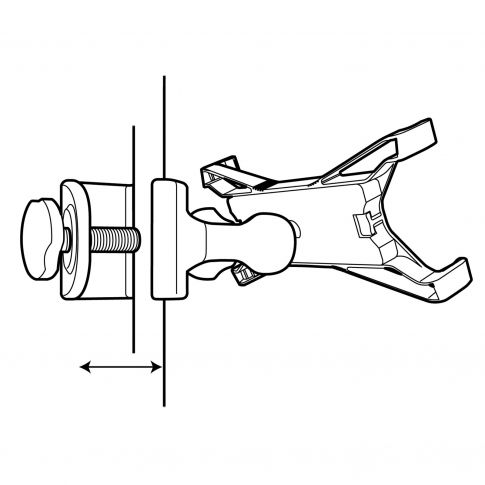 iKlip Xpand Adjustable Mic Stand Mount for 7" - 12" tablets Diagrams Rear