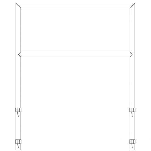 Intellistage AT4GRD Side Guard Rails for 4ft x 4ft Platforms (2 pack) Illustration