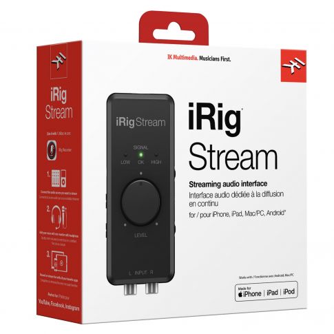 iRig Stream stereo audio interface for iPhone/iPad and Android Retail Packaging