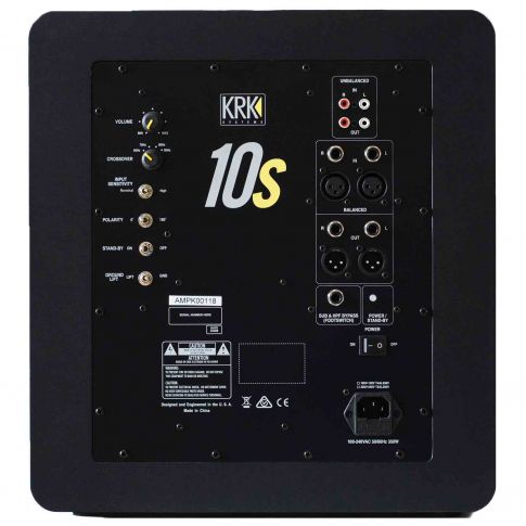 KRK 10S v2 Powered 10" Glass Aramid Composite Studio Subwoofer Back