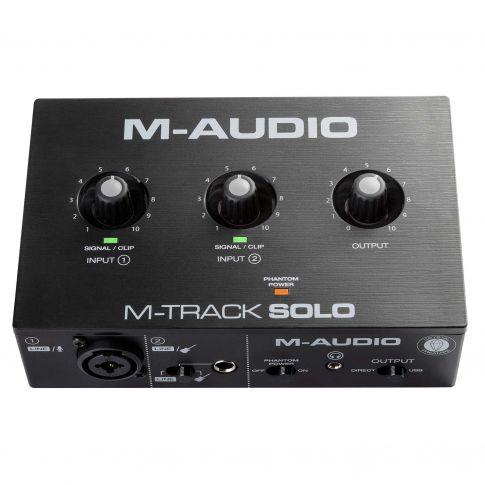 M-Audio M-TRACK SOLO 2-channel USB Audio Interface with Crystal Preamp Angle
