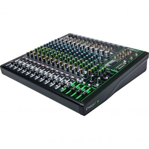 Mackie ProFX16v3 16 Channel 4-bus Professional Effects Mixer with USB Left Angle View