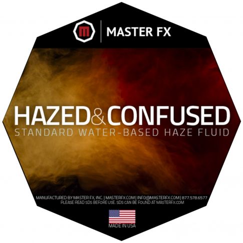 Master FX Hazed and Confused Professional Water-Based Haze Juice Fluid - 1 Gallon Label