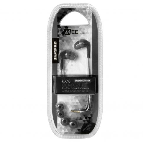 Mee Audio RX18 Comfort-Fit In-Ear Headphones with Enhanced Bass (Black)