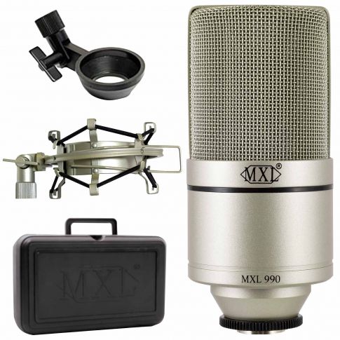 MXL 990 World Renown Vocal Condenser Microphone with Shock Mount and Case