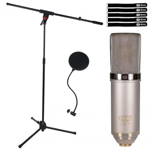 MXL V67G HE Large Capsule Condenser Microphone with Boom Stand