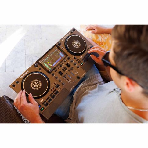 Numark MIXSTREAM PRO GO Powered Standalone Streaming DJ Controller Lounging