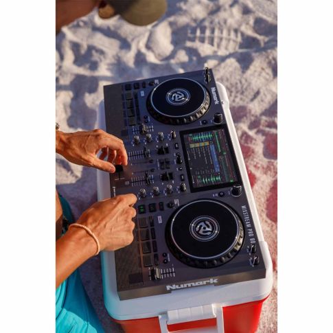Numark MIXSTREAM PRO GO Powered Standalone Streaming DJ Controller Sand