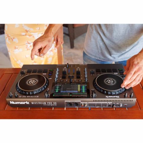 Numark MIXSTREAM PRO GO Powered Standalone Streaming DJ Controller Table