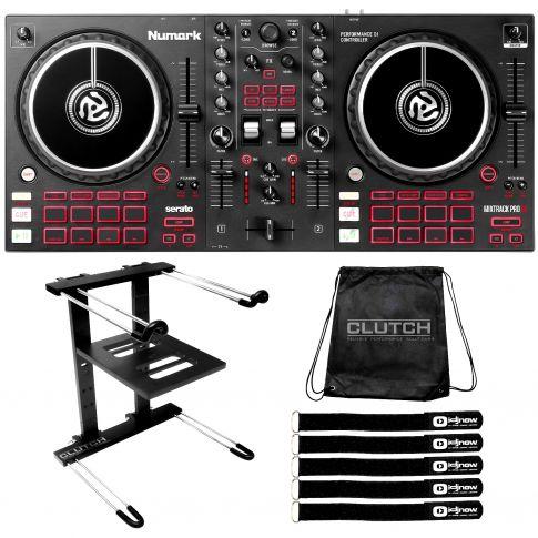 Numark Mixtrack Pro FX 2-Deck DJ Controller with Black Professional Laptop  Stand Package