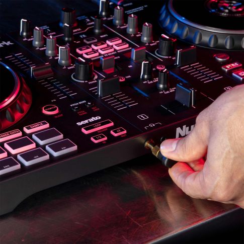 Numark Mixtrack Pro FX 2-Deck DJ Controller with FX Paddles Closeup Headphone Jack