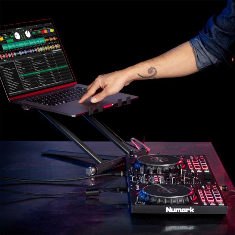 Numark Mixtrack Pro FX 2-Deck DJ Controller with FX Paddles Example with laptop