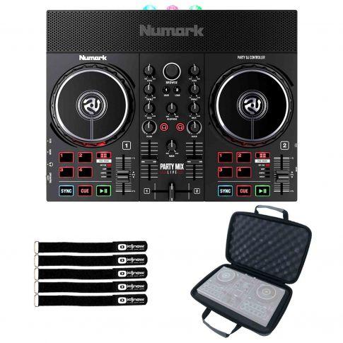 Numark Party Mix Live Built-In Light Show and Speakers DJ Controller with  Carry Case Package