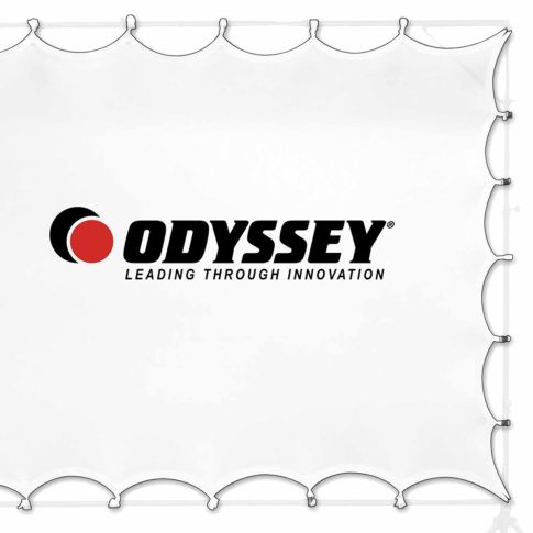Odyssey LTMVSCREEN3 90" x 60" Projection Screen with 24 Attachments Right