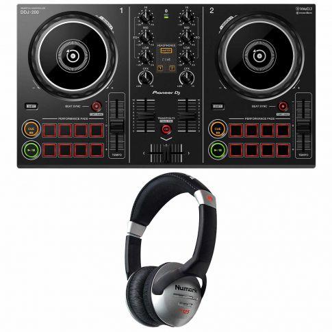 Pioneer DJ DDJ-400 2-channel Rekordbox DJ Controller with Numark N-Wave 360  Powered Monitors & Microphone Package 