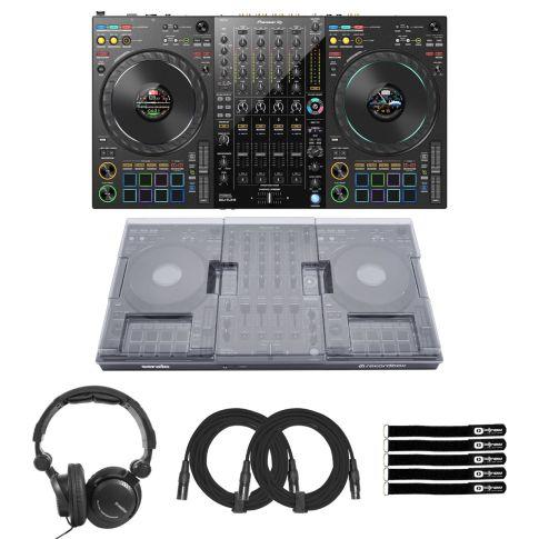 Pioneer DJ DDJ-FLX10 4-Channel DJ Controller with Cover & Headphones