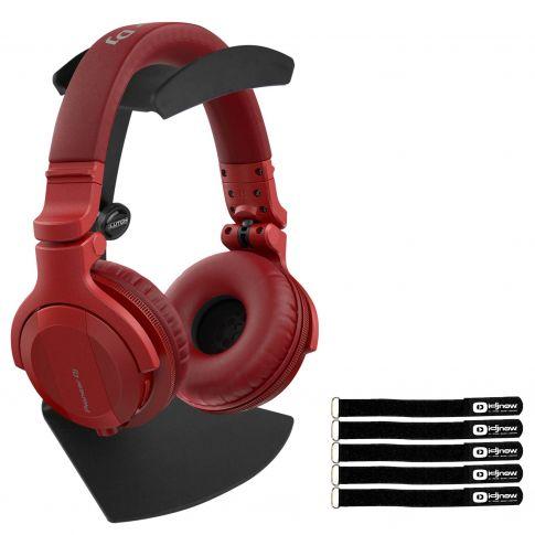 Pioneer DJ HDJ-CUE1BT Red Headphones with Stand | IDJNOW