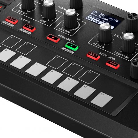 Pioneer DJ TORAIZ AS-1 Monophonic Analog Synthesizer Keyboard & Sequencer Section Closeup