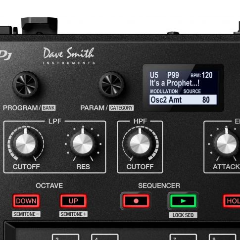 Pioneer DJ TORAIZ AS-1 Monophonic Analog Synthesizer Propher Preset Section Closeup