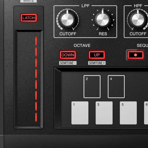 Pioneer DJ TORAIZ AS-1 Monophonic Analog Synthesizer Slider Section Closeup