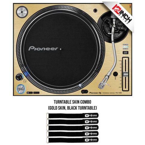 Pioneer PLX-1000 Direct Drive DJ Turntable with Brushed Gold Overlay