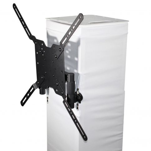 ProX Flex Totem TV White Adjustable Stage Totem with TV Mount & Scrims Bracket