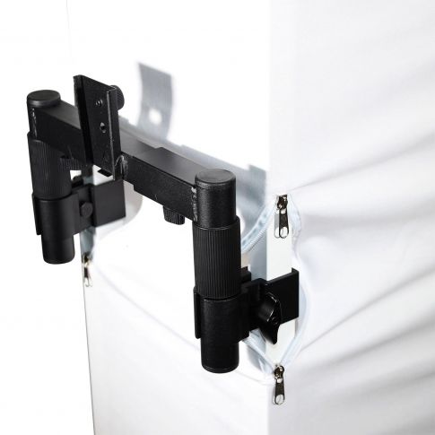 ProX Flex Totem TV White Adjustable Stage Totem with TV Mount & Scrims Bracket Zoom