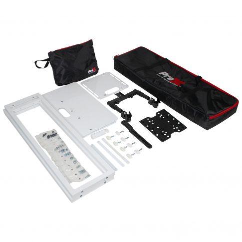 ProX Flex Totem TV White Adjustable Stage Totem with TV Mount & Scrims Group