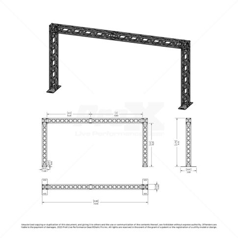ProX KTP-20X09 Goal Post Truss System - 19.75FT W x 9.20FT H Diagram 1