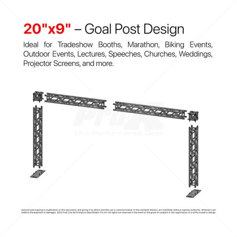 ProX KTP-20X09 Goal Post Truss System - 19.75FT W x 9.20FT H Diagram 2