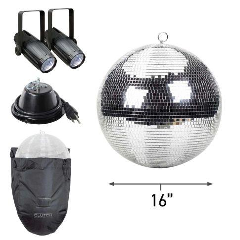 ProX MB-16 16" ABS Core Mirror Ball with Carrying Bag & LED Pin Spots