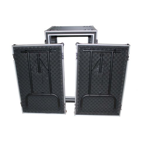ProX T-16RSPWDT 16U Shockproof Rack Case with Side Tables and Casters Folded
