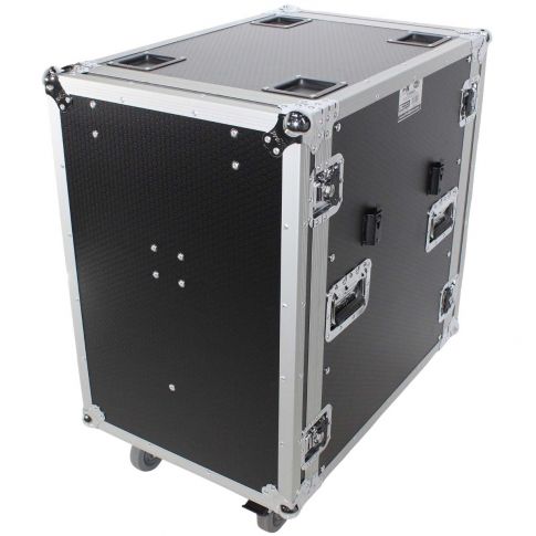 ProX T-16RSS24WDST 16U Space Rack Mount Flight Case with Side Tables Closed Left