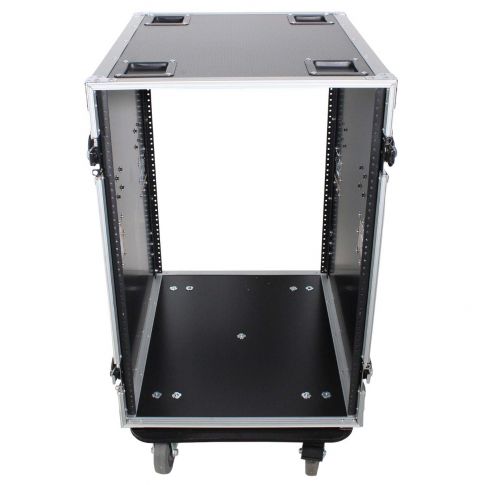 ProX T-16RSS24WDST 16U Space Rack Mount Flight Case with Side Tables Open Front