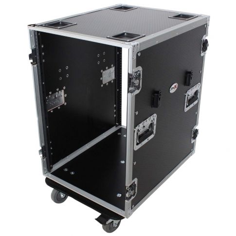 ProX T-16RSS24WDST 16U Space Rack Mount Flight Case with Side Tables Open Left